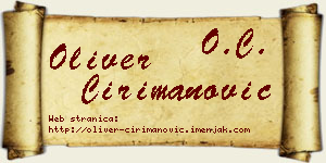Oliver Ćirimanović vizit kartica